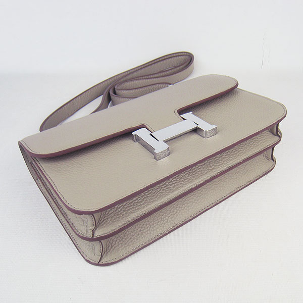 7A Hermes Constance Togo Leather Single Bag Grey Silver Hardware H020